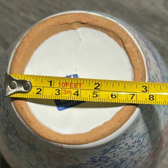 Vintage Pier 1 Italy Spongeware Ceramic Vase 10″ Pastel Speckled Home Decor 90's - Picture 7 of 8